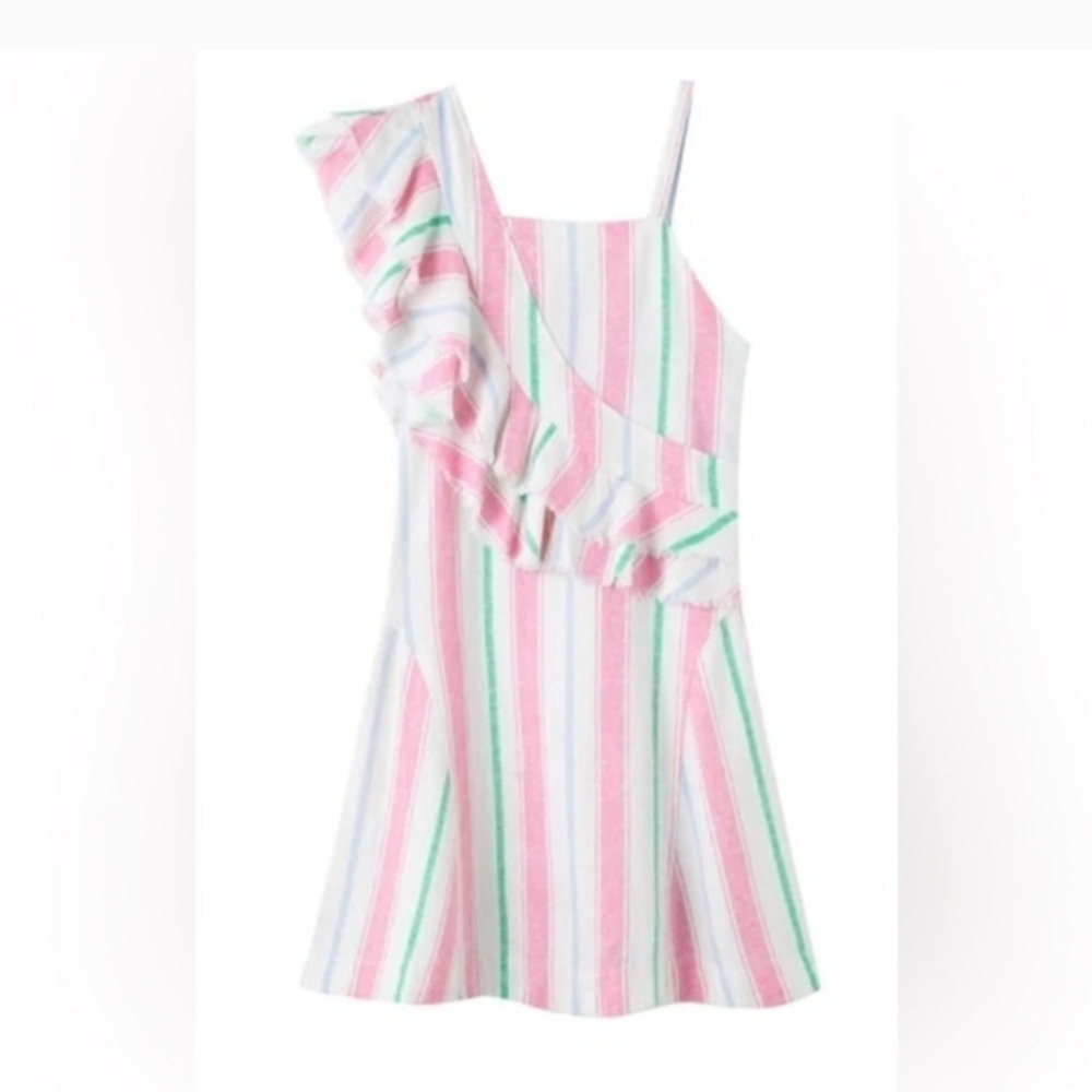 Habitual Girl's Striped Linen Dress Size 14  Euro Summer Special Occasion - Picture 4 of 10